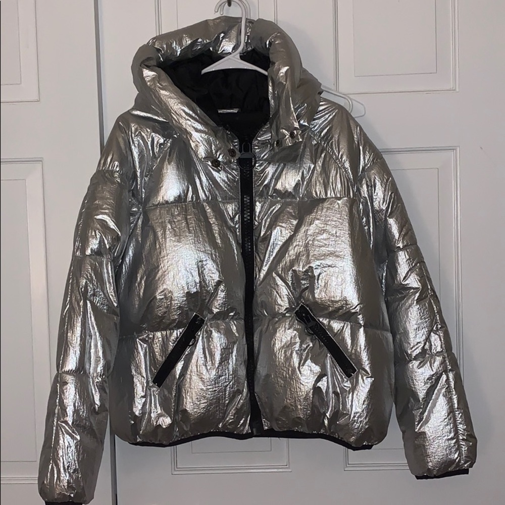 Silver puff jacket
